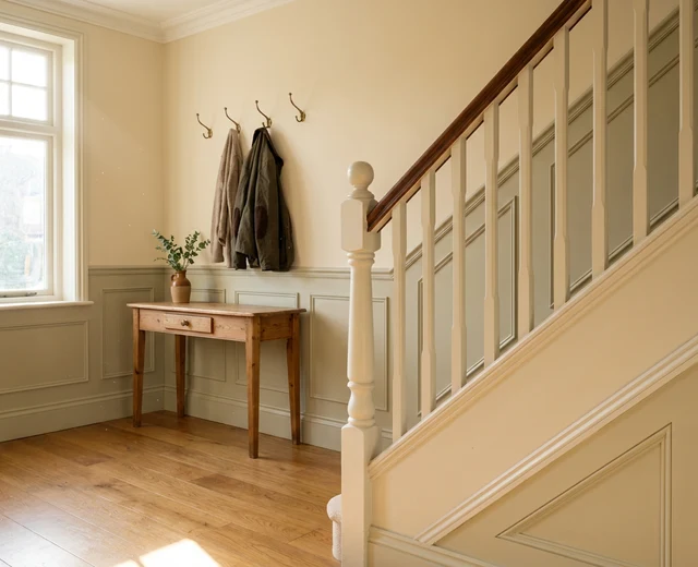 A welcoming, freshly cleaned hallway in a Repton home